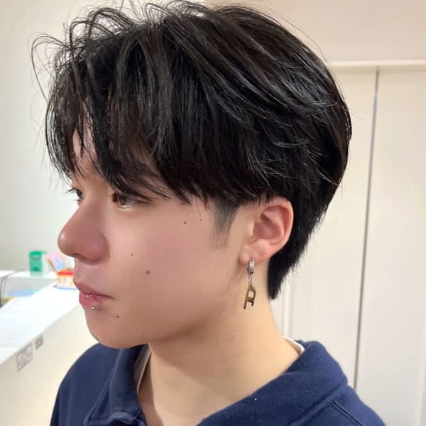 ツーブロックマッシュ センターパート ニュアンスパーマ