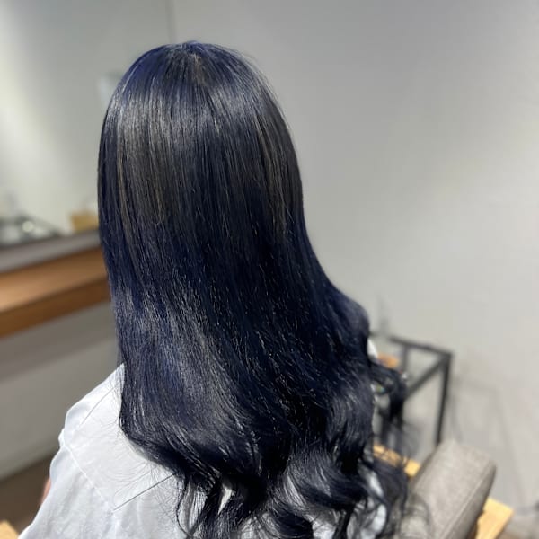 ブルーブラック羽エクステ