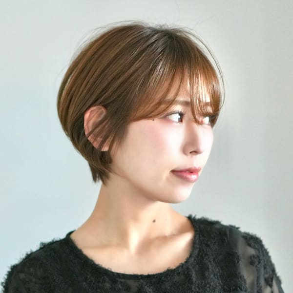前下がりショート・ボブ/絶壁解消/前髪あり/40代/30代 