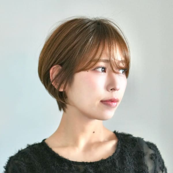 前下がりショート・ボブ/絶壁解消/前髪あり/40代/30代