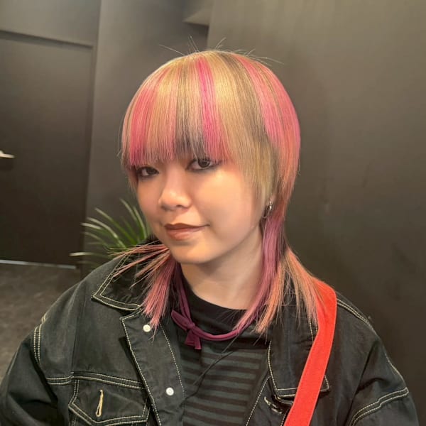 セクションカラー　デザインカラー　ケアブリーチカラー