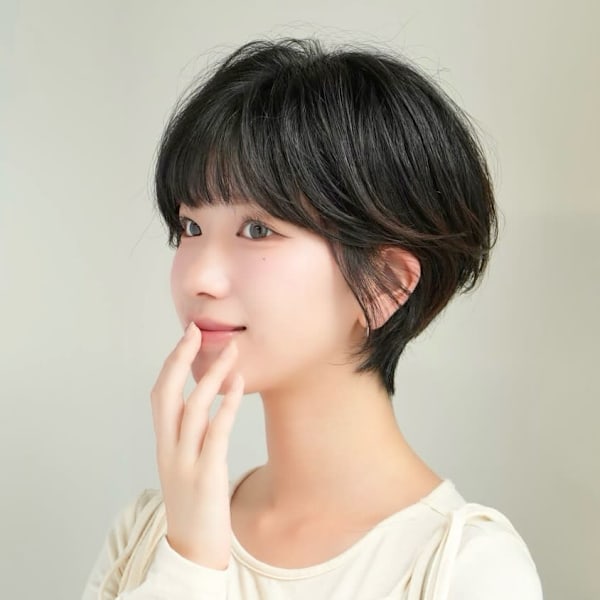 前下がりショート・ボブ/絶壁解消/前髪あり/40代/30代