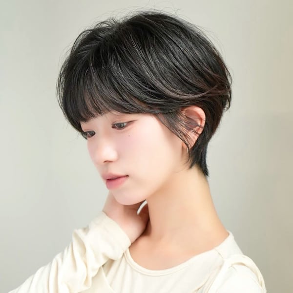 前下がりショート・ボブ/絶壁解消/前髪あり/40代/30代