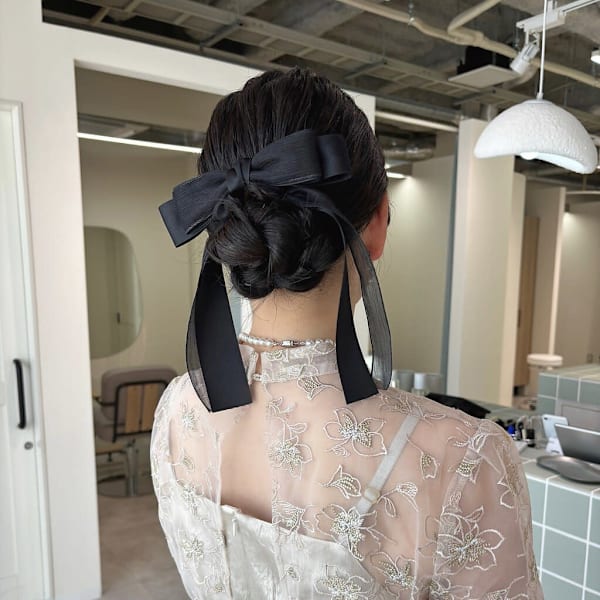 ヘアセット/お呼ばれヘア/シニヨン/韓国/ブライダル花嫁