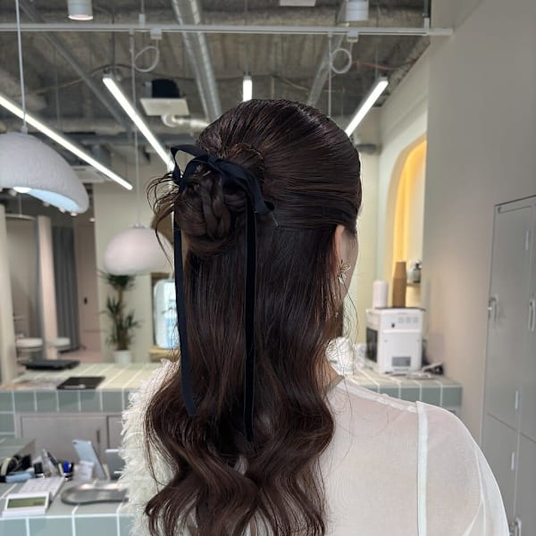 結婚式お呼ばれヘアセット/ハーフアップ/カチモリ