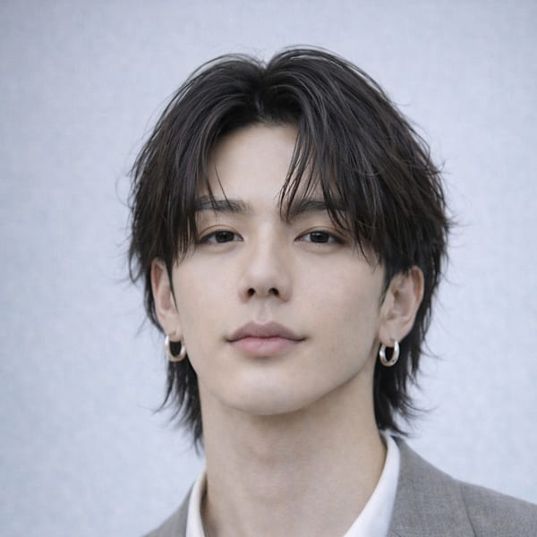 束感黒髪ナチュラル人気流行フェザーパーマ韓国風