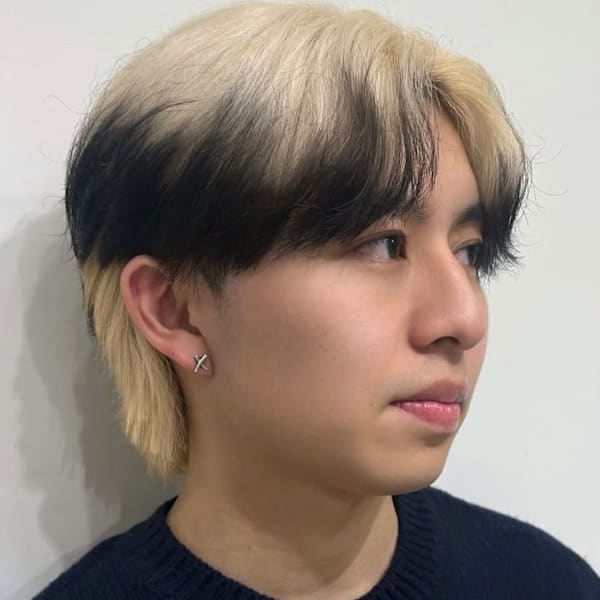 アンブレラカラー ダブルカラー ブリーチ センターパート