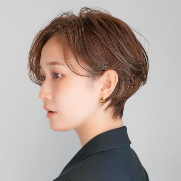 前下がりショート・ボブ/絶壁解消/前髪あり/40代/30代