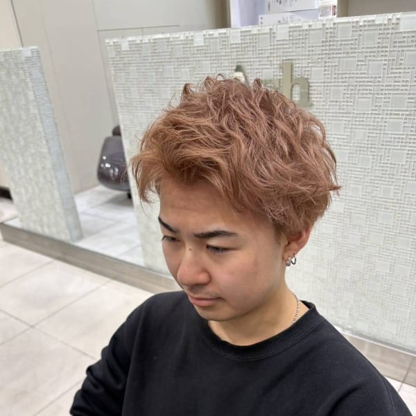 フェザーパーマ×ミルクティーベージュ