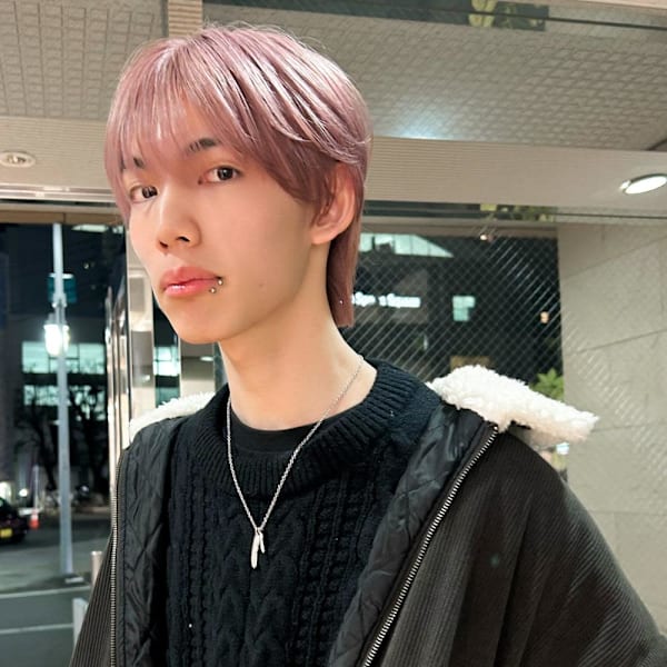 hinari/メンズハイトーン/マッシュウルフ/ピンクカラー|MOON by KENJE