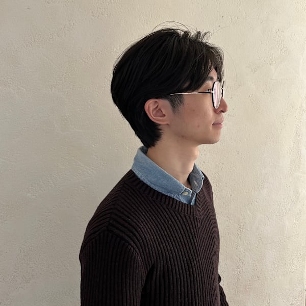 ナチュラルセンターパート|LIC men's salon 南堀江