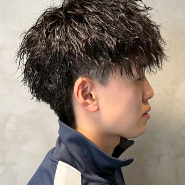 ツイストスパイラルパーマ ツーブロック 波巻きパーマ