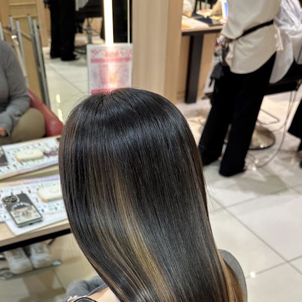 透明感カラー/ブリーチなしWカラー/髪質改善/伊勢原