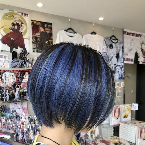 アンブレラカラー ブルーシルバー ブリーチカラー ケアブリー