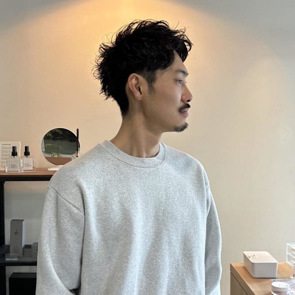 MEN’S HAIR/サーフカール/刈り上げセンターパート