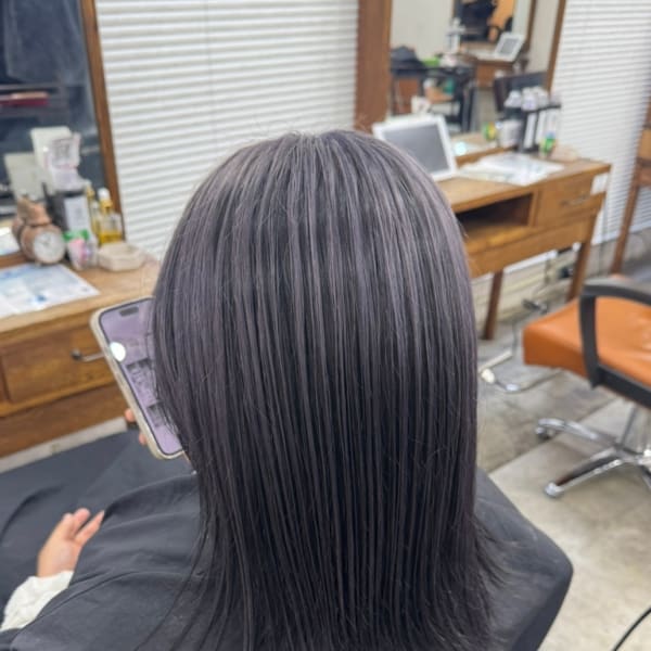 アッシュラベンダーハイライトカラー