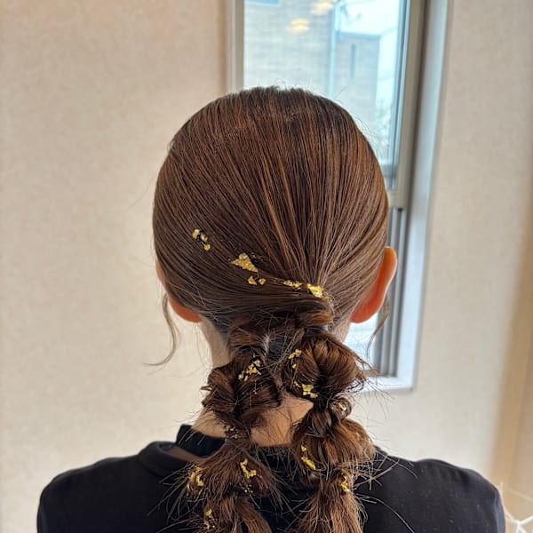 ポニーテールツインお呼ばれアレンジ