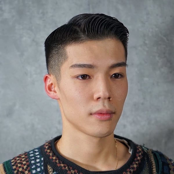 73分け　メンズオールバック　barber