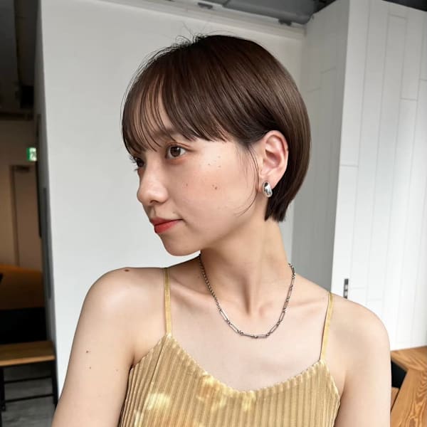 【二子玉川】大人可愛いショートボブ ×透明感カラー/小顔効果