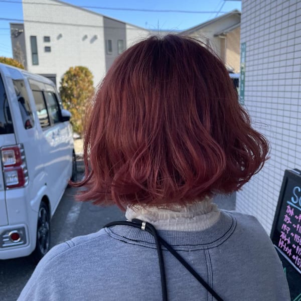 レッドオレンジ　ボブ