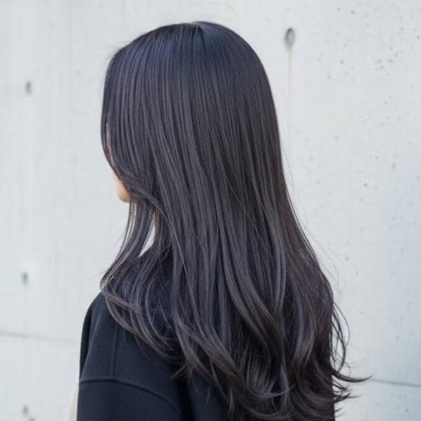 セミロング/レイヤーカート/ブルーブラック/大人かわいい