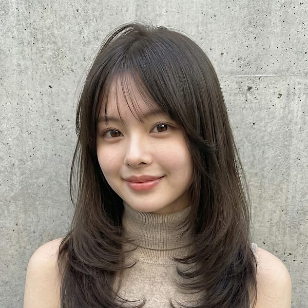 ミディアムレイヤー　　コテ巻きスタイル♪|髪質改善認定サロンun 武蔵小杉