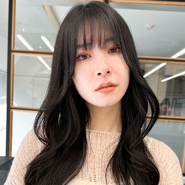 【艶感★シースルーバング】韓国ヘア20代30代ウェーブ巻き髪