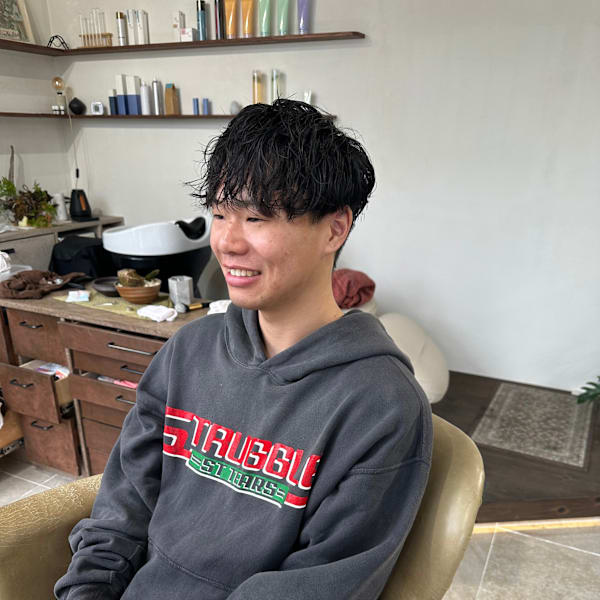 メンズマッシュ×ツイストスパイラルパーマ