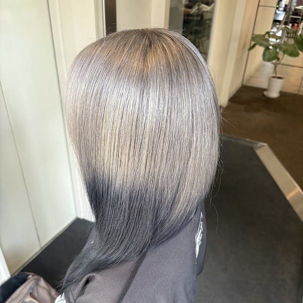 【W_SALON 河原町】ネイビー×シルバー/透明感カラー