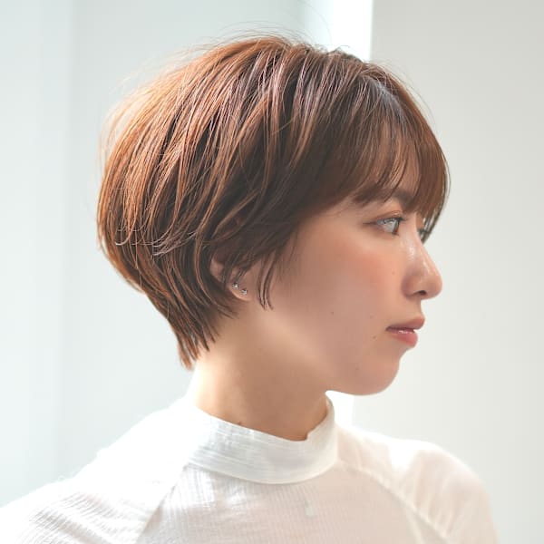 前下がりショート・ボブ/絶壁解消/前髪あり/40代/30代