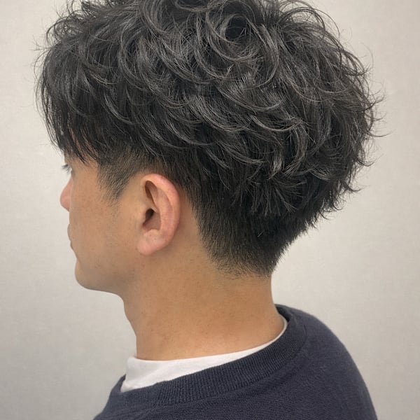 メンズ　理容室　バーバー　ニュアンスパーマ　フェザーパーマ|OR BARBER 個室メンズ理容室
