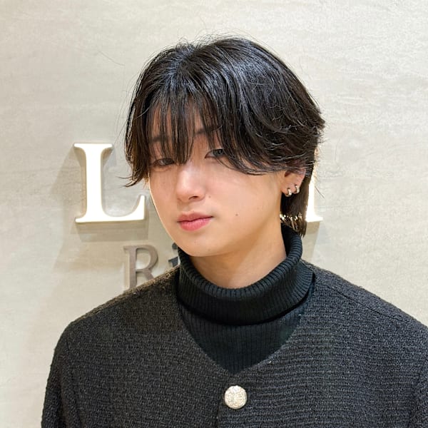 シースルーバングウルフフェザー韓国風