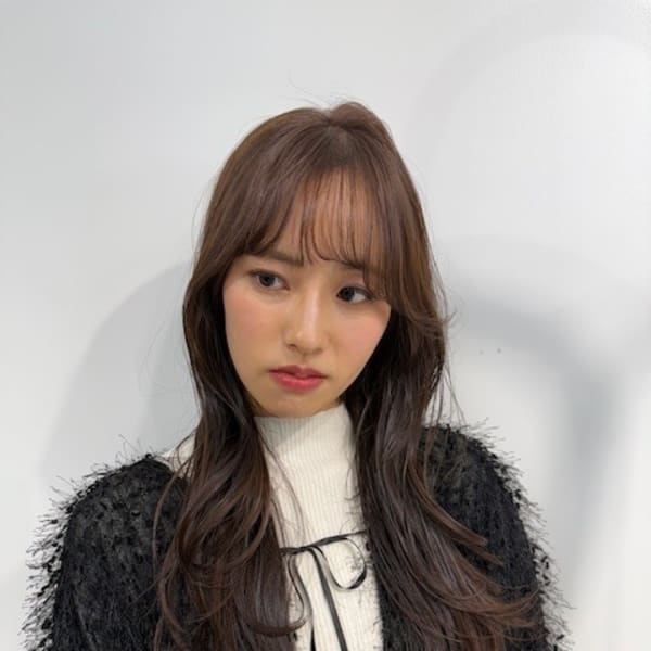 透明感グレージュ / ロングレイヤーカット
