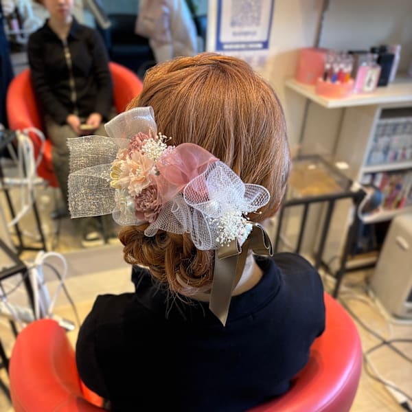 卒業式サイドシニヨン