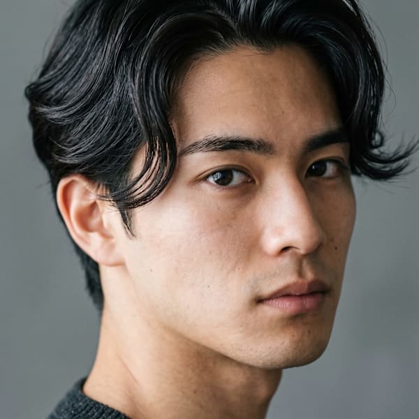 横浜メンズヘア 桜木町美容室 センターパートニュアンス
