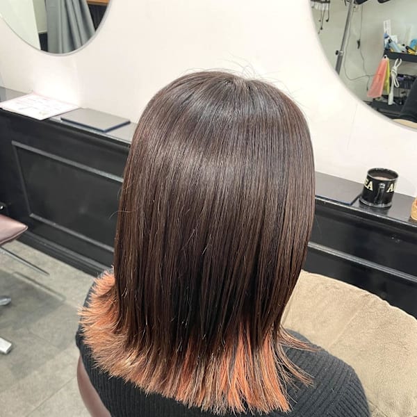 デザインカラー/オレンジヘア/ブリーチ/ペールオレンジ