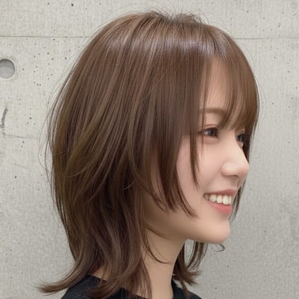 ハッシュカット×ミディアム×ウォームベージュ|True Trust un 下石田店