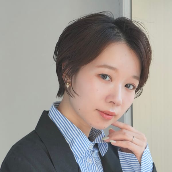 丸みショート・ボブ/丸顔/前髪あり/絶壁解消/３0代/４0代