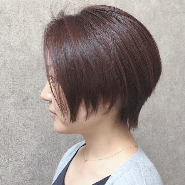 ウルフレイヤーボブ丸みショートボブ