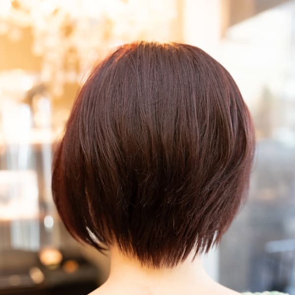 ♪オリーブグレークラゲヘアーココアベージュ小顔レイヤー黒髪