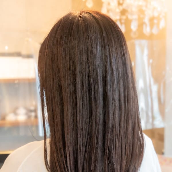 ♪黒髪クラゲヘアーオリーブグレー小顔ココアベージュ薄め前髪