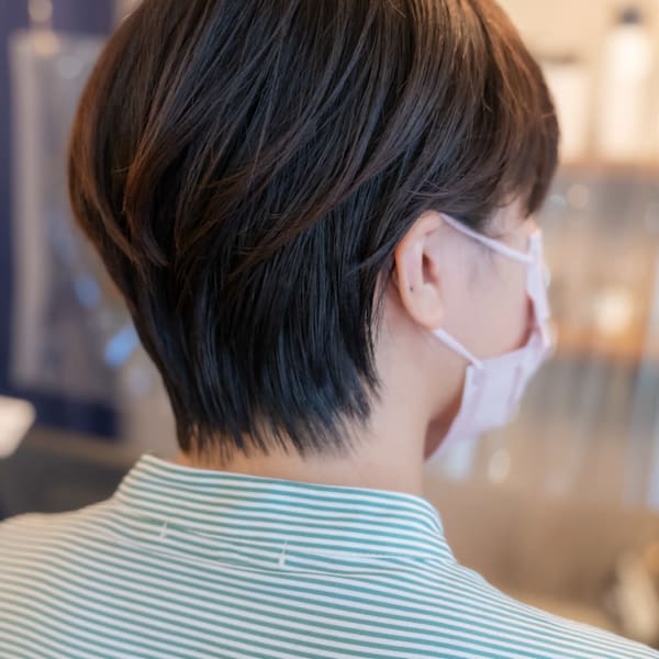 ♪オリーブグレー小顔レイヤーカットクラゲヘアーココアベージュ