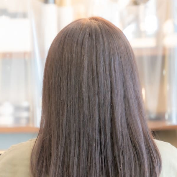 ♪オリーブグレー小顔レイヤーカットクラゲヘアーココアベージュ