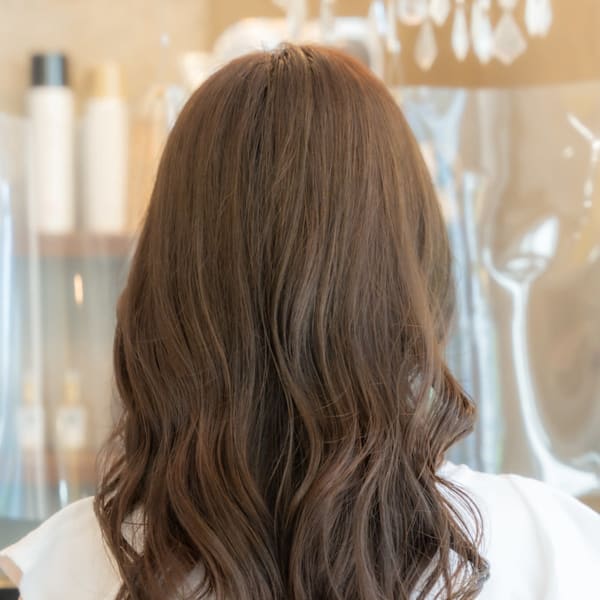 ♪黒髪クラゲヘアーオリーブグレー小顔ココアベージュ薄め前髪