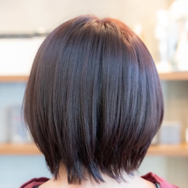 ♪黒髪クラゲヘアーオリーブグレー小顔ココアベージュ薄め前髪