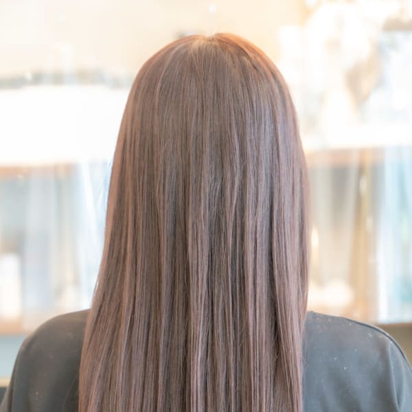 ♪オリーブグレークラゲヘアーココアベージュ小顔レイヤー黒髪