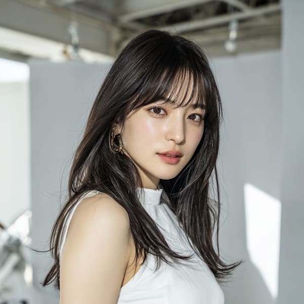 セミロング大人レイヤー