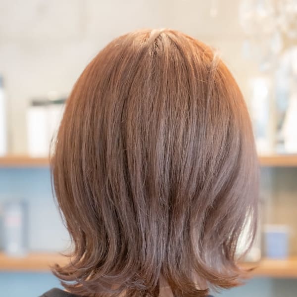 ♪黒髪クラゲヘアーオリーブグレー小顔ココアベージュ薄め前髪