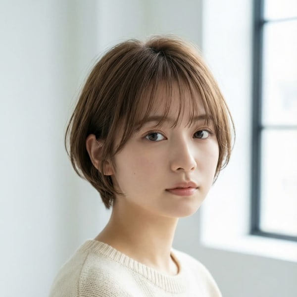 【小顔ショート】耳かけも可愛い♪大人マッシュショートボブ