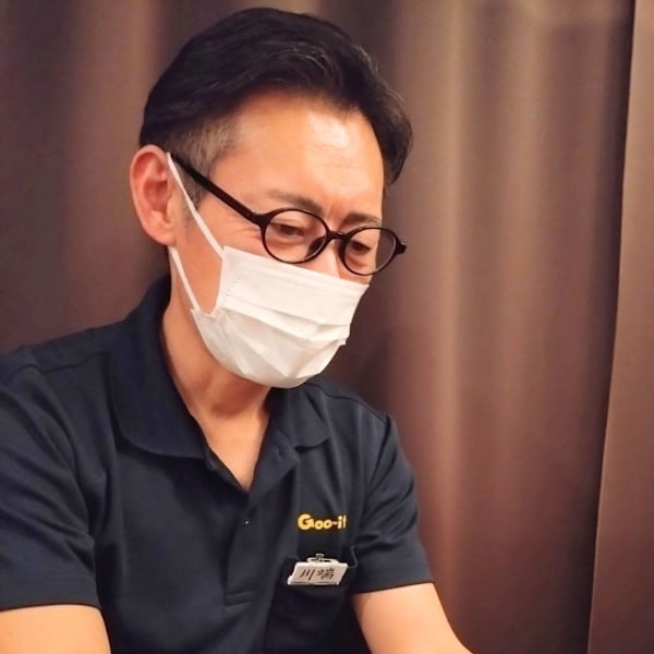本格 もみほぐし専門店 Goo-it! 仙台マーブルロード店【ホンカクモミホグシセンモンテンセンダイマーブルロードテン】のスタッフ紹介。カワバタ